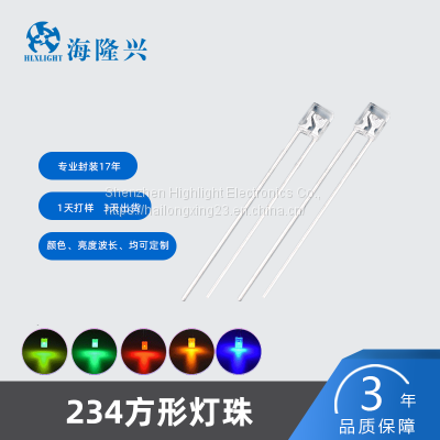 2*3*4mm Water Clear Lens Square Led Diode Without Flangesquare Led Diode