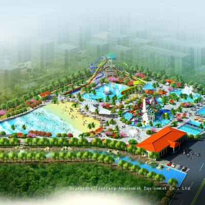 Large Parent-child Water Park Equipment Glass Steel Children's Water Slide Outdoor Water House Water Village Park Design photo-2