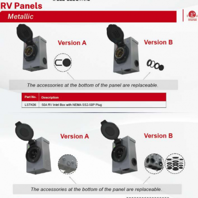 30A RV Lnlet Box With NEMA L14-30P/NEMA L5-30P PIug