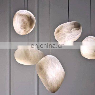 Post Modern Luxury Living Room Natural Marble Pendant Light Creative Home Decor Chandeliers for Villa Restaurant