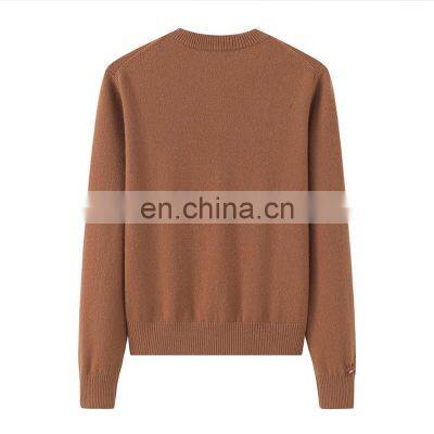 Custom 100% Cashmere Women's Button Knitted Cardigan New Casual Logo Design Crew Neck Single Breasted Closure Animal Winter photo-2