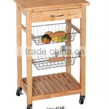 wooden kitchen trolley