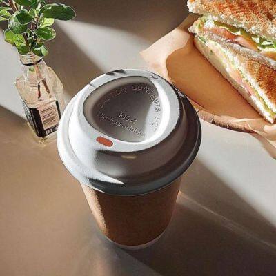80mm Biodegradable Fiber Lid With Sip Hole Classic Item