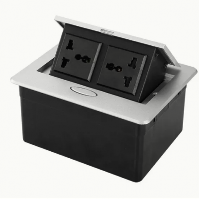 Power Strip Surge Protector Socket, dual Outlets and 2 USB Ports, Overload Protection, Hidden Built-in Bedside Table, Desk. Black