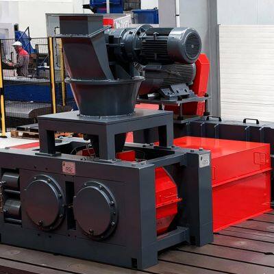 Roll hot press forming machine Particle steel hot-rolling iron block production line Twin-roll high-temperature rolling extruder