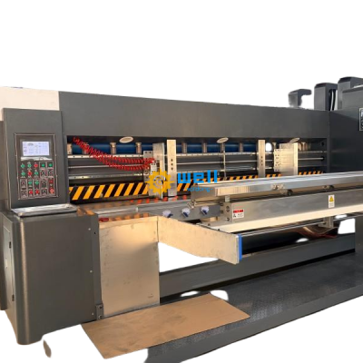 Equipo de impresión, ranurado y corte por molde de cajas de cartón corrugado completamente automático