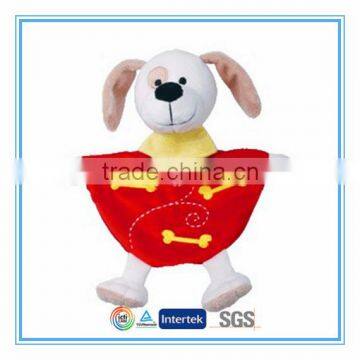 Dog animal hand puppet and baby blanket