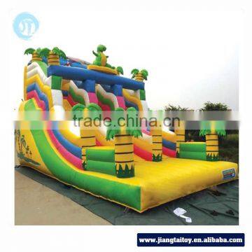 Free blower Dinosaur theme guangzhou 0.55mm PVC children inflatable bouncer jumping castle slide
