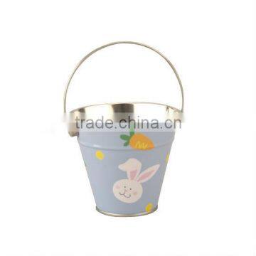 top sale cute small metal tin buckets with handle for kids