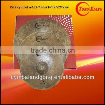 TZ-A cymbal set:14"hi-hat 18"ride 20"ride