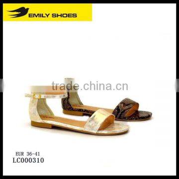 soft elegant lady summer low heel pu sandal