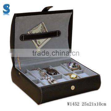 Gentleman Special Used Custom Made PU Leather Jewelry Gift Storage Boxes Watch Display Box W1452