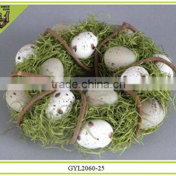 2015 new design Easter decoration green grass egg wreath