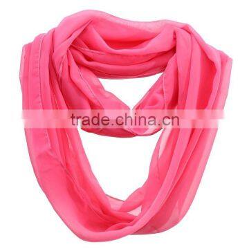 Wholesale Neon Plain Color Infinity Chiffon Circle Loop Scarf