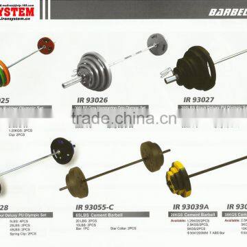 high grade strength training vinyl coated barbell set