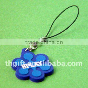 "SPLAY" flower cell phone chain soft pvc