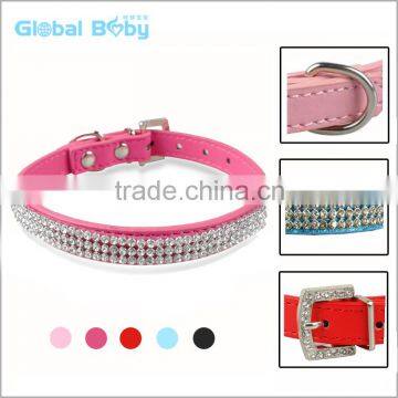 Pu Leather 3 Rows Diamond Studded Rhinestone Pet Dog Collar                        
                                                Quality Choice