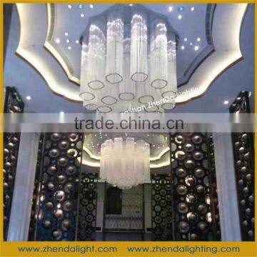 hotel decoration fancy design overhead glass chandelier pendant light