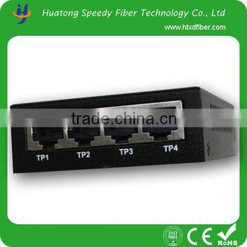 10 100M 20KM Fiber Ethernet media Converter with 1fiber to 4 RJ45 Ports