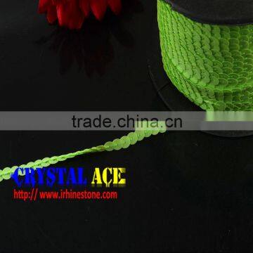 New Arrival Fashion Spangle Green Sequin Trimming In Roll