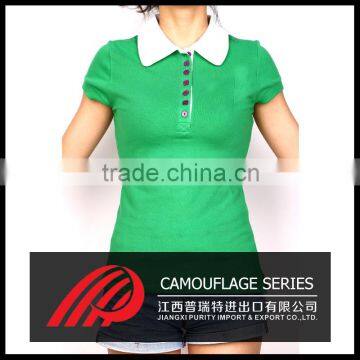 100% cotton quick dry breathable short sleeve women polo shirt