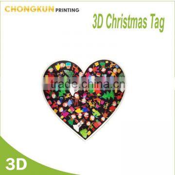 3d lenticular Plastic christmas tag