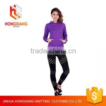 Hongxiang Multicolor Custom Women Gym Hooded Sweatshirts Sport Gym Wear for Women,velvet Sweater Slim Yoga Sweatshirts photo-4