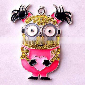 Easter New fashion wholesale alloy chakrm cartoon rhinestone jewelry crystal pendants for kids necklaces making!!