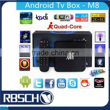 KODI Full loaded Amlogic S802 Android 4.4 Quad core M8 Android TV BOX