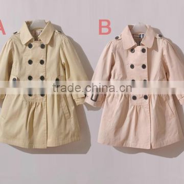 cream and pick color double-breasted suit fashion baby girl winter clothes