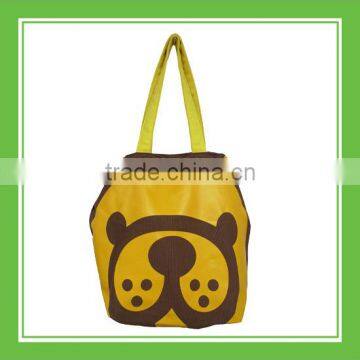 New Design Products Bros Baby Lion Head Printed Brown Cotton Shoulder Tote Bag For Outdoor