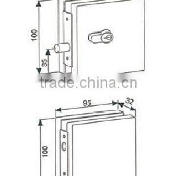 Aluminum Push Lock Fittings for Glass Door (DL-024) photo-2