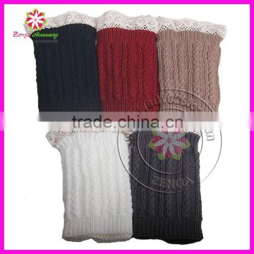 Women's Nice Crochet Knitted Lace Trim Boot Cuffs Toppers Leg Warmer Short Sock