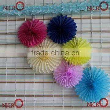 Pinwheel paper fan,!!!colorful tissue paper fan for decoration