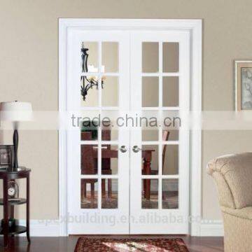 10 lite white paint wood door window inserts , front door