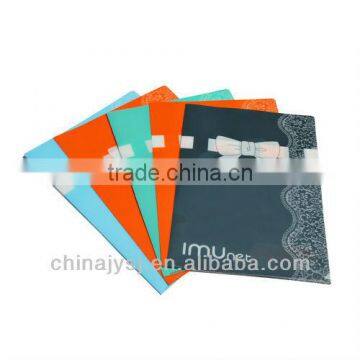 customized L-shaped single page folder with logo printing