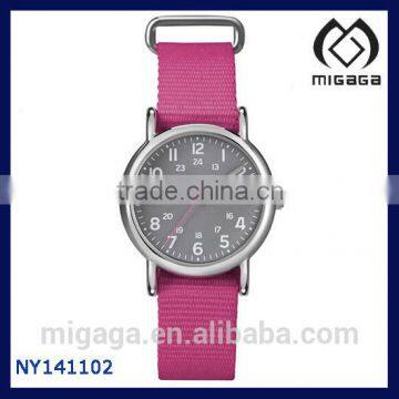 Women's Weekender Mid-Size Slip Thru Pink Nylon Strap Watch