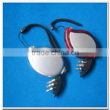 Multi screwdriver with light and tape measure