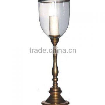 Brass and Glass Candle Holder, Hurricane Candle Holder, Table Center Piece
