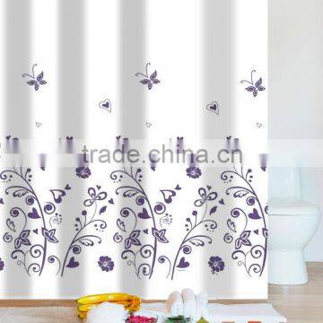 Reinforece top metal eyelets Polyester Shower curtain