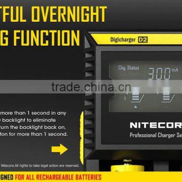 NiteCore d2 charger Intellicharger spot welding machine Battery Charger Li-ion /Ni-MH LiFePO4 portable dual usb car charger