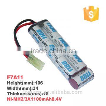 Hot Selling F7A11 2/3A 1100mAh Rechargeable Ni-MH Powerful Battery for rc Car, Boat, Airplane or rc Toy, R/C Model