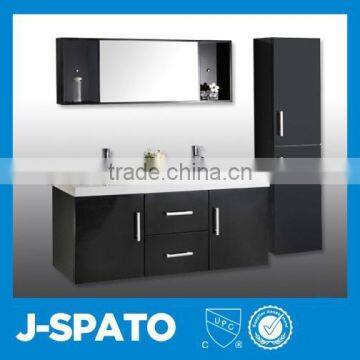 European Design Cheap Double Modern Vanity Cabinet with Ceramic Vanity Sink