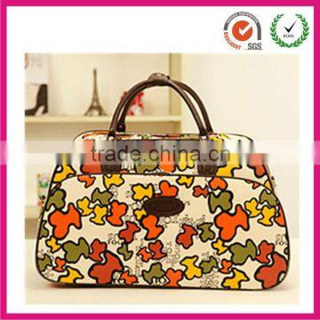 Fashionable faux leather ladies hand carry on travel luggage bags ( donggua guan factory)