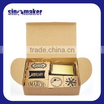 5pcs High Quality Custom DIY Rubber Wooden Stamp Set With Ink Pad photo-2