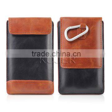 Business Style Leather Phone Pouch with Buckle