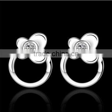 Clean-Cut Texture 925 Silver Earrings Stud Earrings