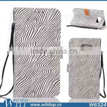 Luxury Zebra Stripe Flip Leather Stand Wallet Cover Phone Case for Samsung Galaxy S6