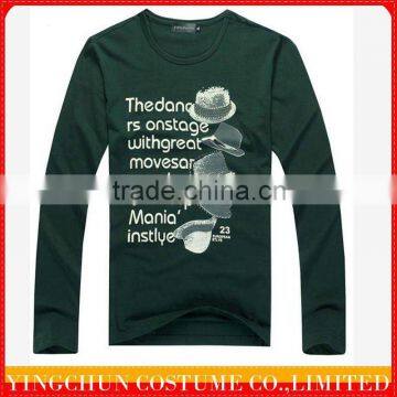 men's sexy garment fashion dark green 180 grams mens fitted t shirts