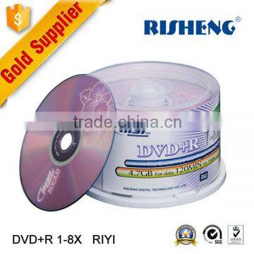 RISENG blank dvd-r 4.7GB 8X 120MINs/+R 4.7gb whoelsale blank dvd disks/blank disks dvd r printed